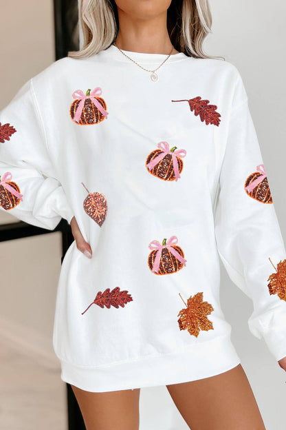 Pumpkin Sequins Pullover