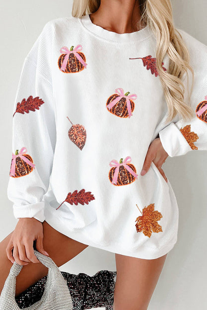 Pumpkin Sequins Pullover